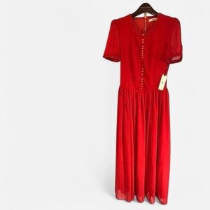 Lightweight backless red maxi dress by Nightcap Clothing